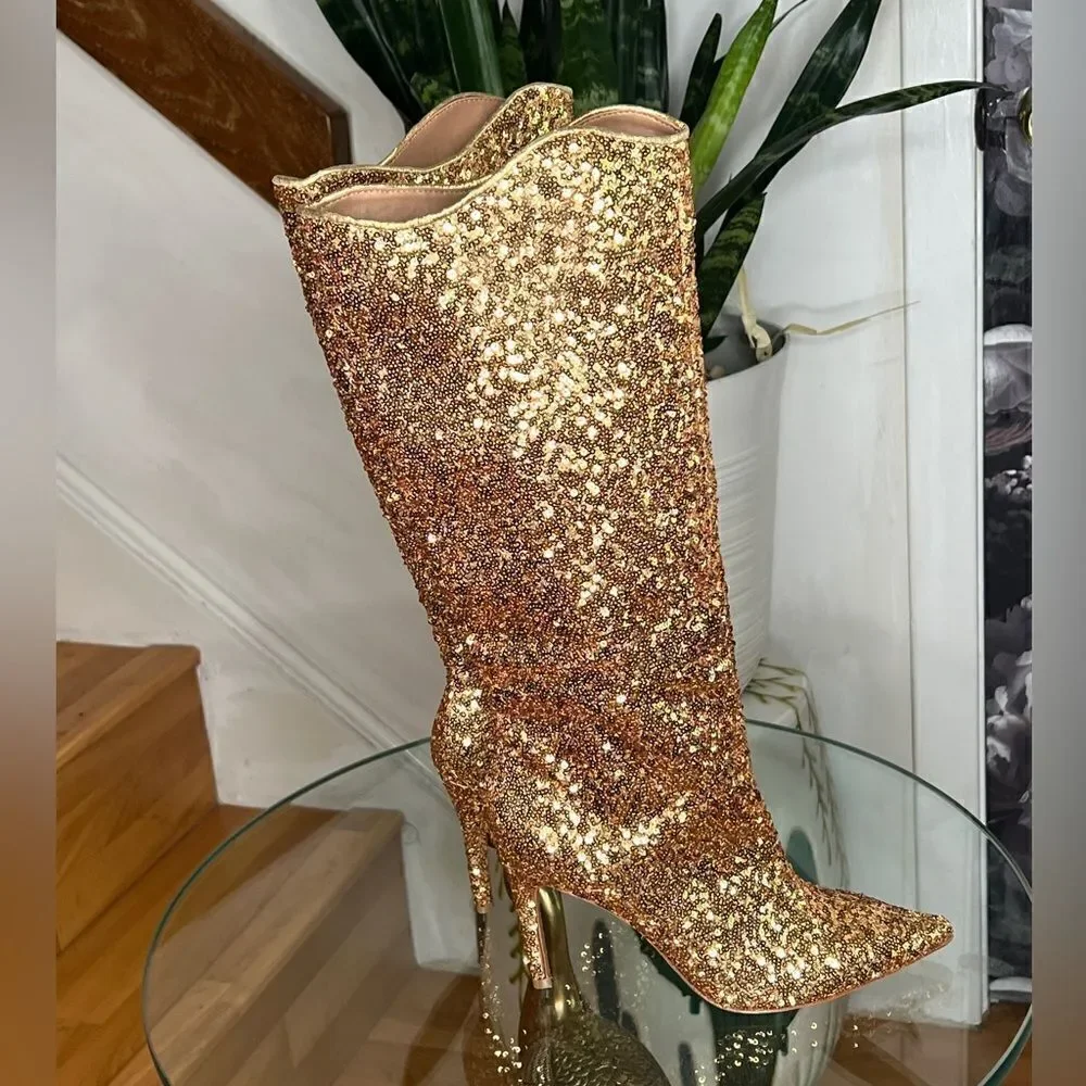 Free People Vicenza After Midnight Sequin Boots